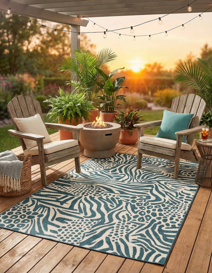 Detail image of 5' x 8'  Washable Safari Indoor / Outdoor Rug