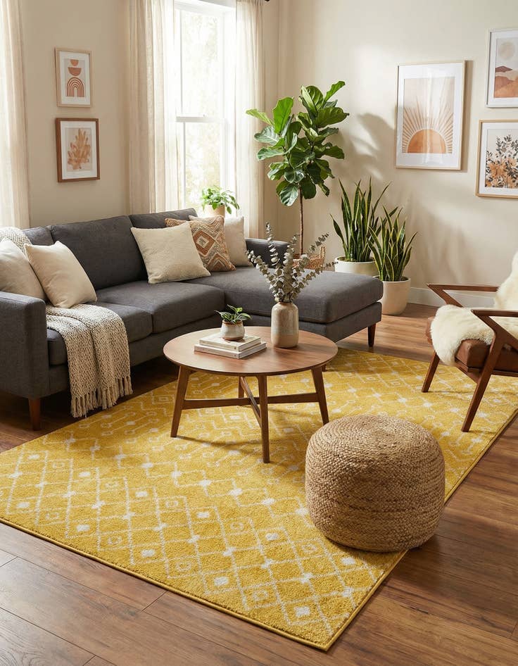 Detail image of  5' 3 x 8' Moroccan Trellis Rug