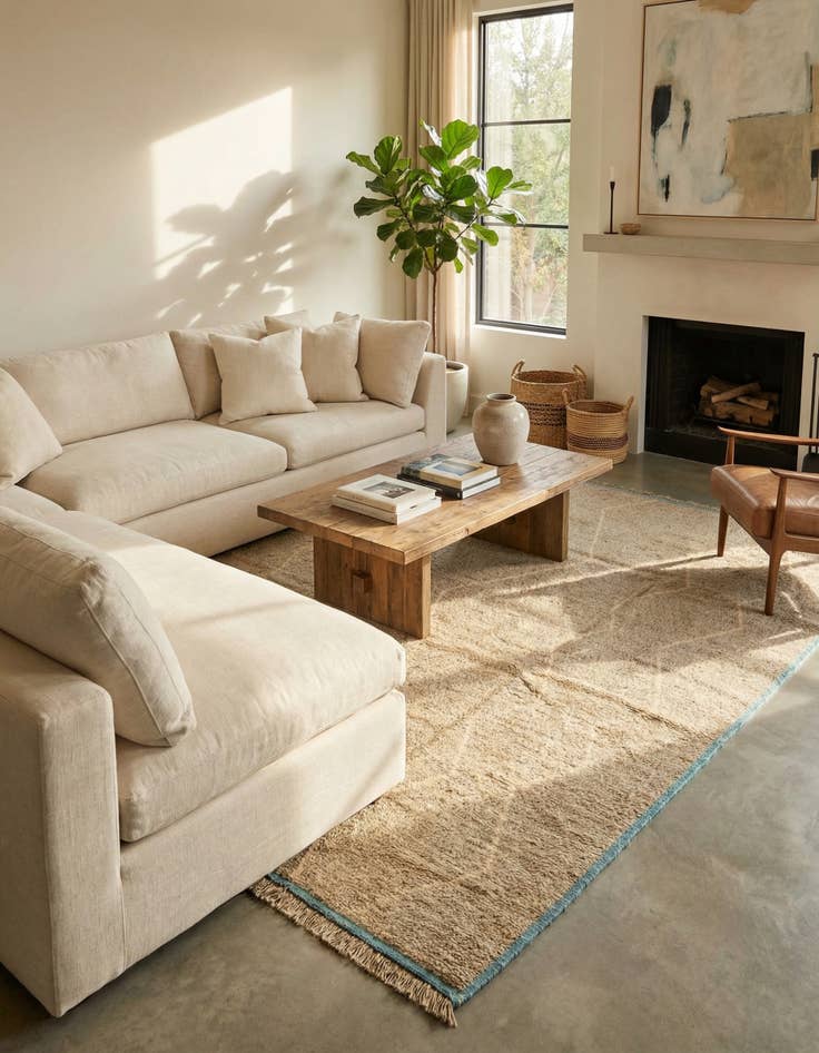 Detail image of 9' 2 x 12' 6 Hand Knotted Moroccan Wool Rug