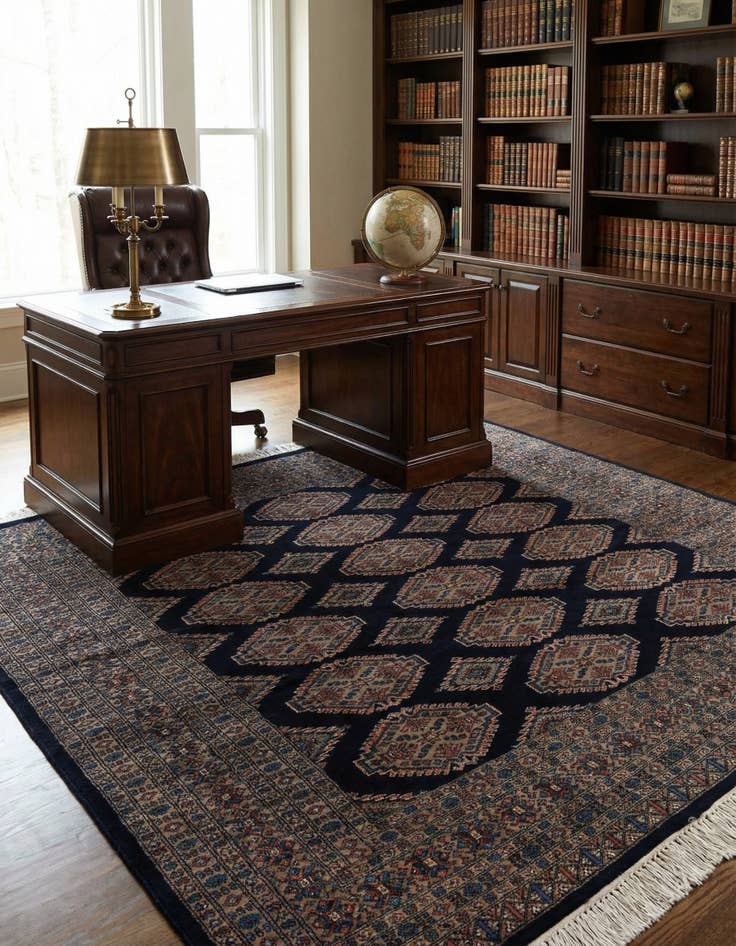 Detail image of  6' 4 x 6' 8  Hand Knotted Bokhara Oriental Wool Square Rug