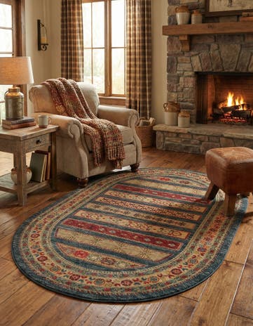 4' x 6' Kashkuli Gabbeh Oval Rug