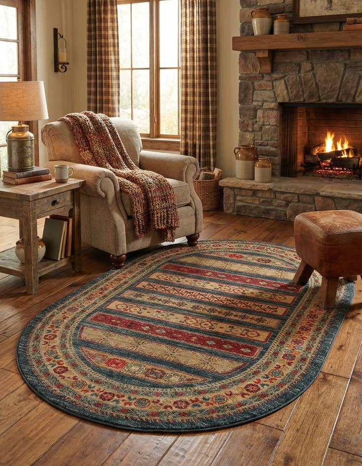 Detail image of 4' x 6' Kashkuli Gabbeh Oval Rug