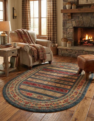 4' x 6' Kashkuli Gabbeh Oval Rug