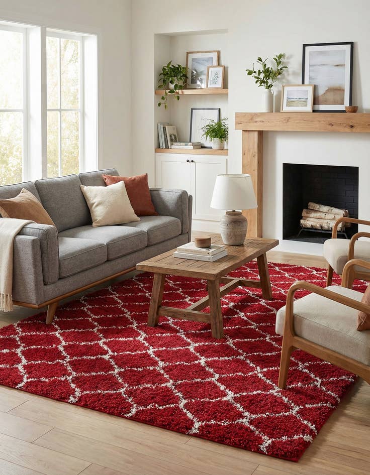 Detail image of  7' 10 x 10' Lattice Shag Rug