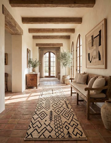 3' 5 x 16' 6 Hand Knotted Moroccan Wool Runner Rug