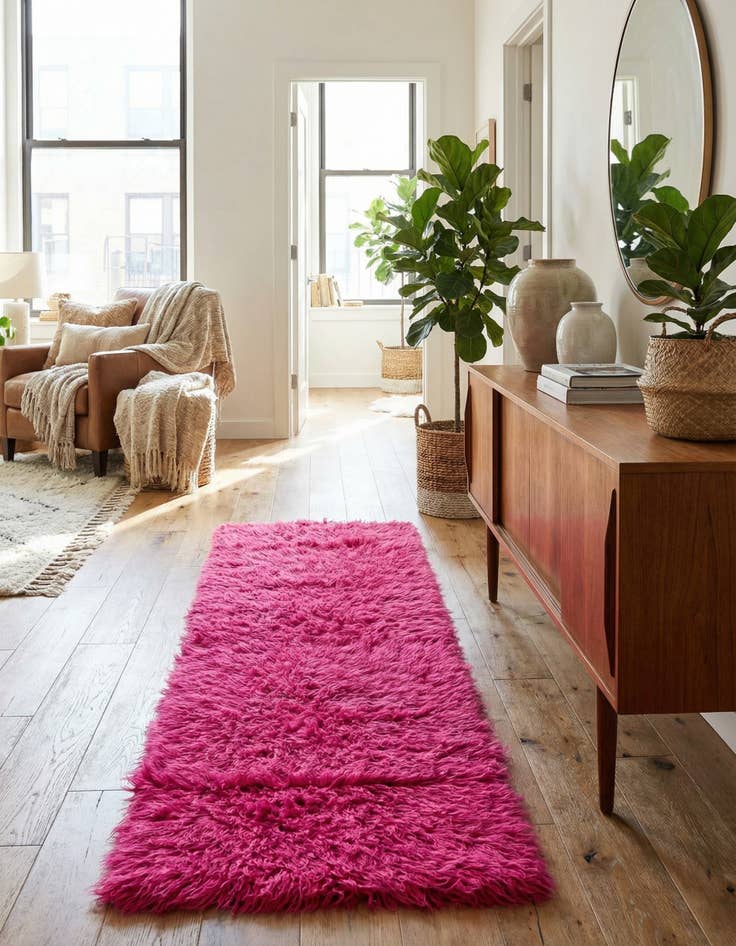 Detail image of 2' 5 x 11' 3  Hand Knotted Moroccan Wool Runner Rug