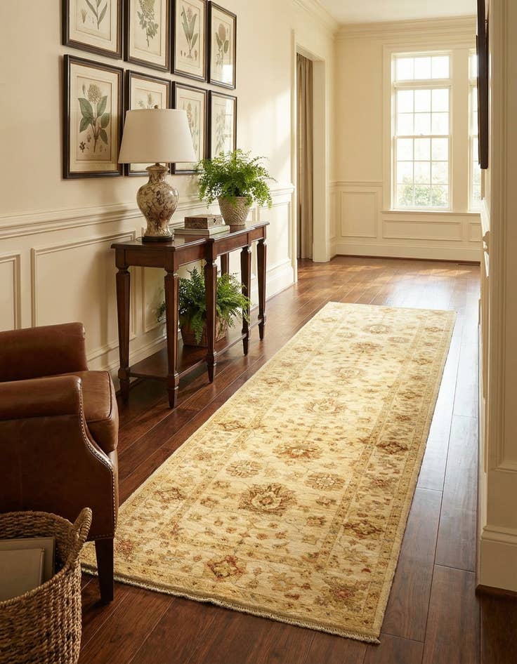 Detail image of 2' 8 x 9' 7  Hand Knotted Peshawar Ziegler Runner Rug