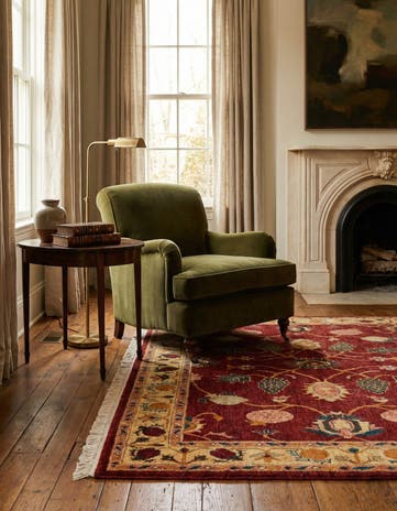 4' 11 x 6' 8 Hand Knotted Ziegler Wool Rug