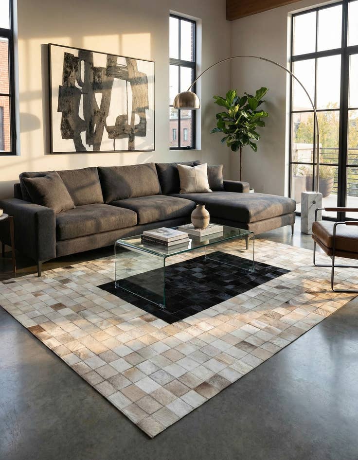 Detail image of 5' x 8' Cowhide Leather Rug