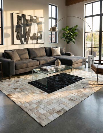 5' x 8' Cowhide Leather Rug