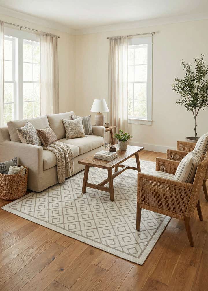 6' x 9' Easy-Clean Trellis Indoor / Outdoor Rug