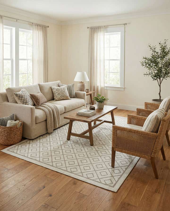 6' x 9' Easy-Clean Trellis Indoor / Outdoor Rug