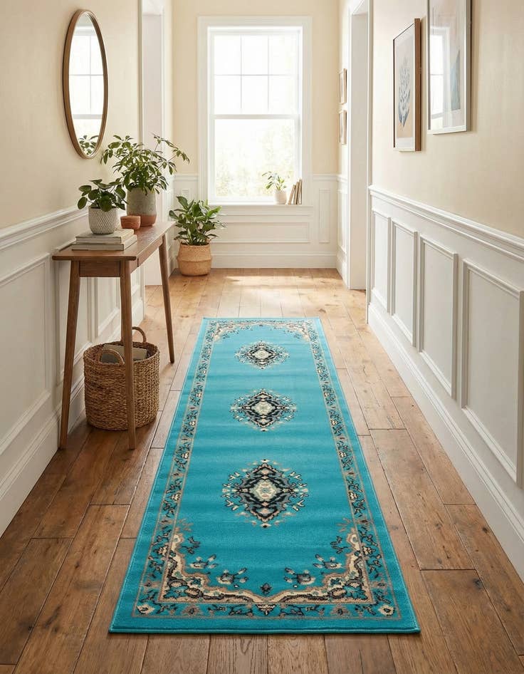 Detail image of 2' x 8' 2 Mashad Design Runner Rug