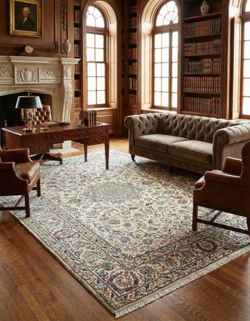 6' 7 x 10' Kashan Wool Rug
