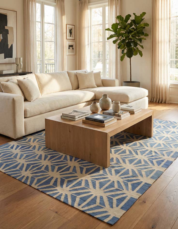 Detail image of  7' 3 x 9' 6  Hand Woven Kilim Modern Wool Rug