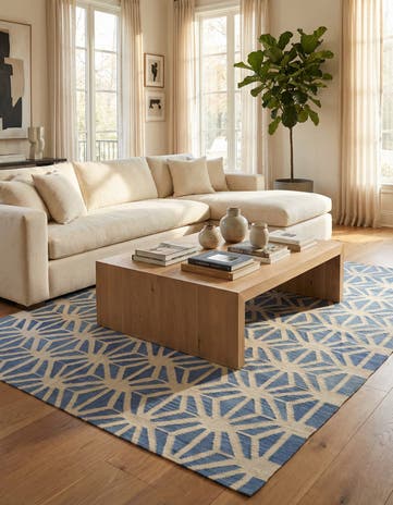 7' 3 x 9' 6 Hand Woven Kilim Modern Wool Rug