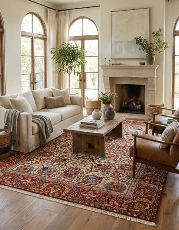 6' 11 x 10' 3 Hand Knotted Moroccan Wool Rug