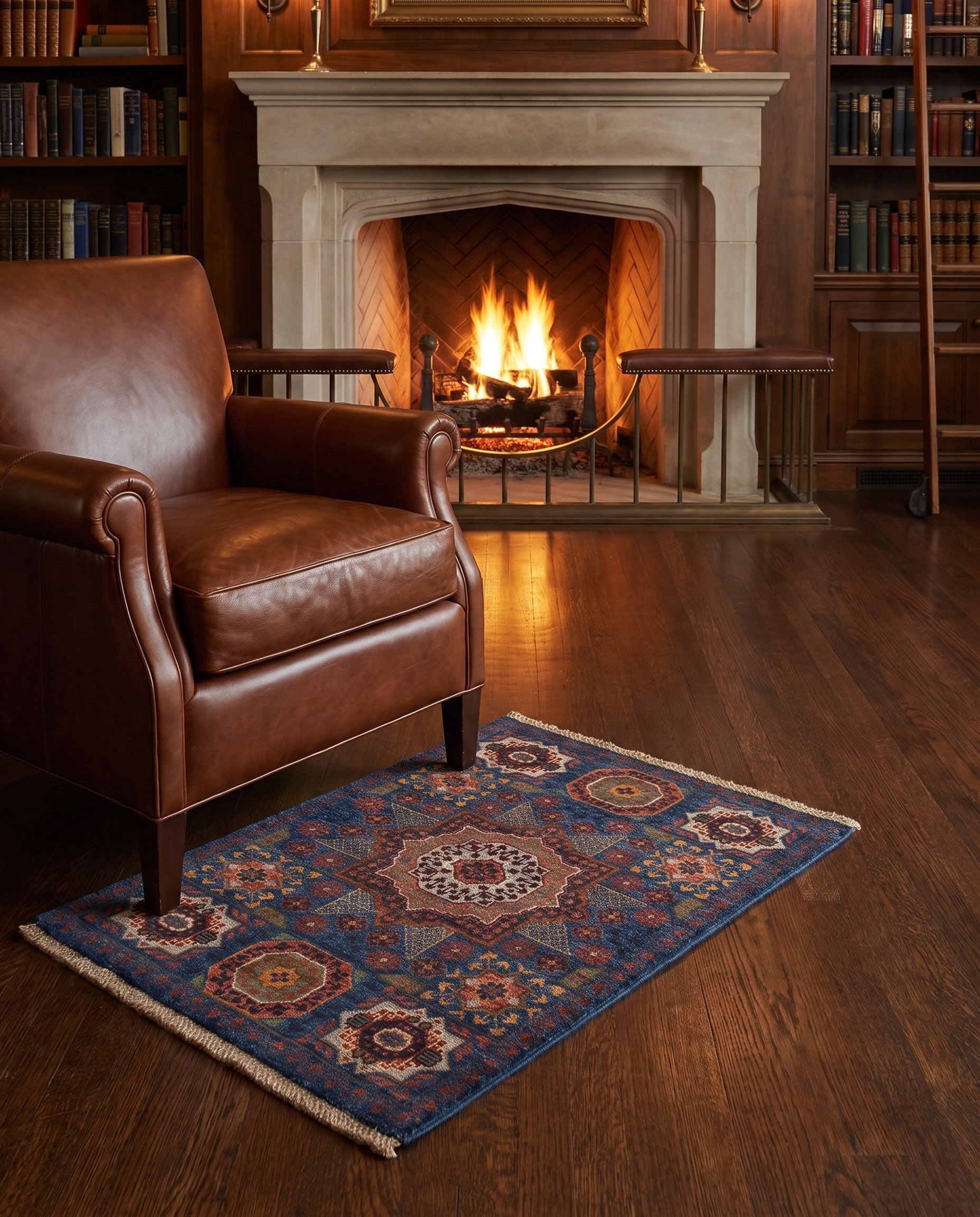 2' 1 x 3' Hand Knotted Mamluk Ziegler Rug