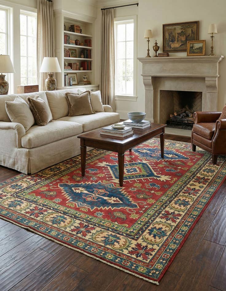 Detail image of 5' 9 x 8' 2  Hand Knotted Kazak Rug