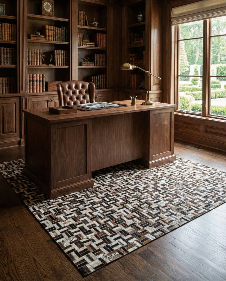 Detail image of 5' x 7' 11 Cowhide - Patchwork Rug