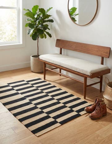 2' 8 x 3' 10 Hand Woven Kilim Modern Wool Rug