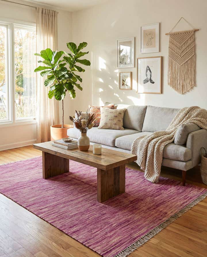 4' 1 x 6' 7 Hand Woven Kilim Modern Wool Rug