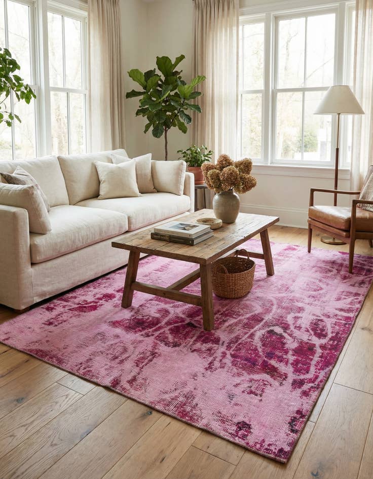 Detail image of  5' 3 x 6' 4  Hand Knotted Ultra Vintage Persian Wool Square Rug