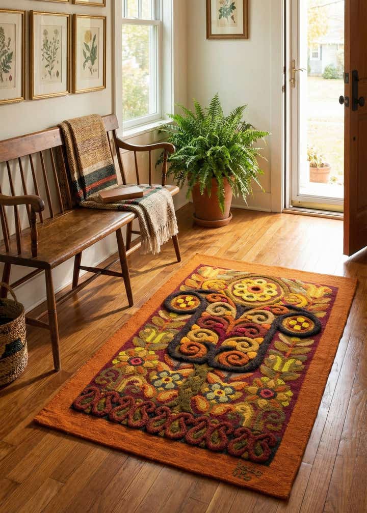 2' 3 x 3' 6 Hand Knotted Carved Pekin Wool Runner Rug