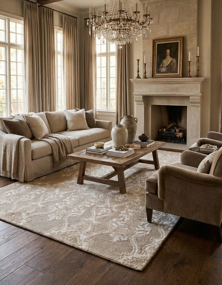 Detail image of 5' 10 x 9'  Hand Knotted Darya Rug