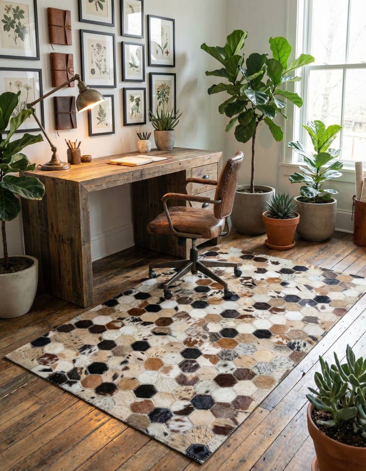 Detail image of 2' x 3' 1 Cowhide Leather Rug