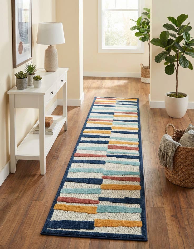 Detail image of 2' x 10'  Washable Belize Indoor / Outdoor Runner Rug