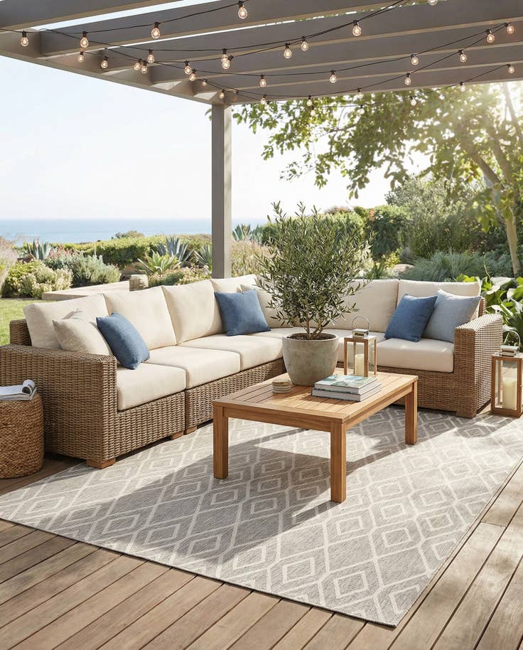Detail image of 7' x 10' Easy-Clean Jill Zarin Turks and Caicos Indoor / Outdoor Rug