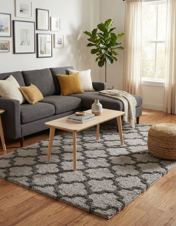 Detail image of 5' x 7' 10 Trellis Shag Rug