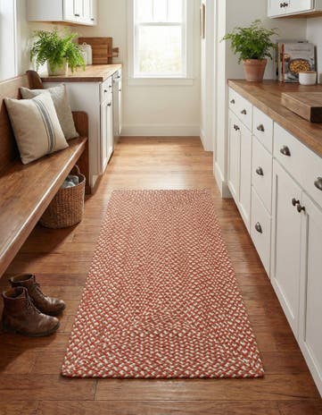 2' x 4' 1 Handmade Tweed Braided Jute Runner Rug