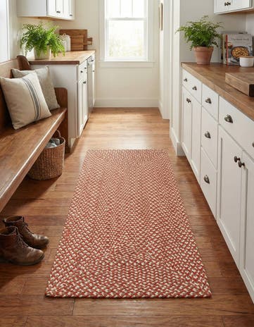 2' x 4' 1 Handmade Tweed Braided Jute Runner Rug