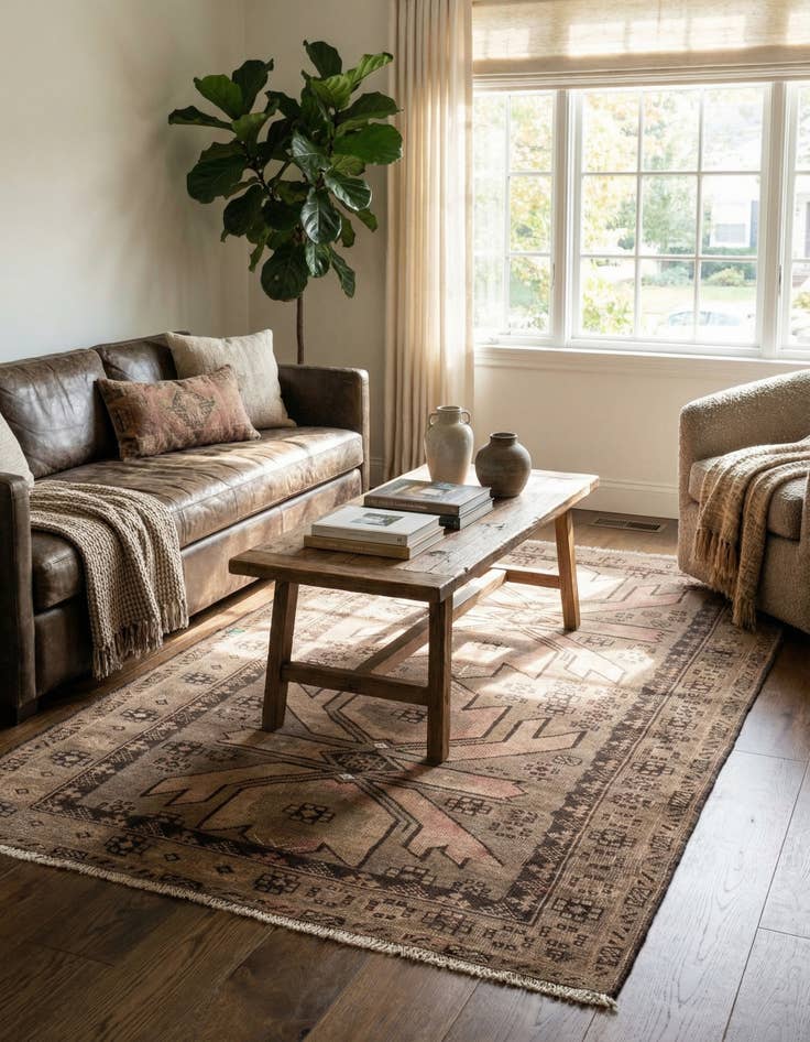 Detail image of 3' 7 x 6' 8  Hand Knotted Ultra Vintage Persian Wool Rug