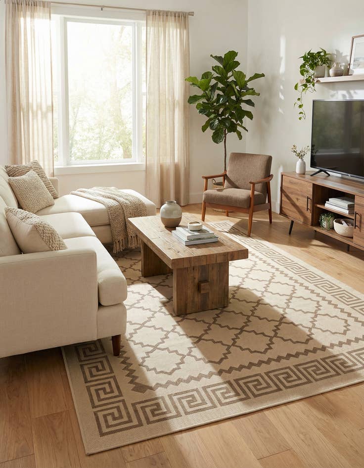 Detail image of 7' x 10' Easy-Clean Trellis Indoor / Outdoor Rug