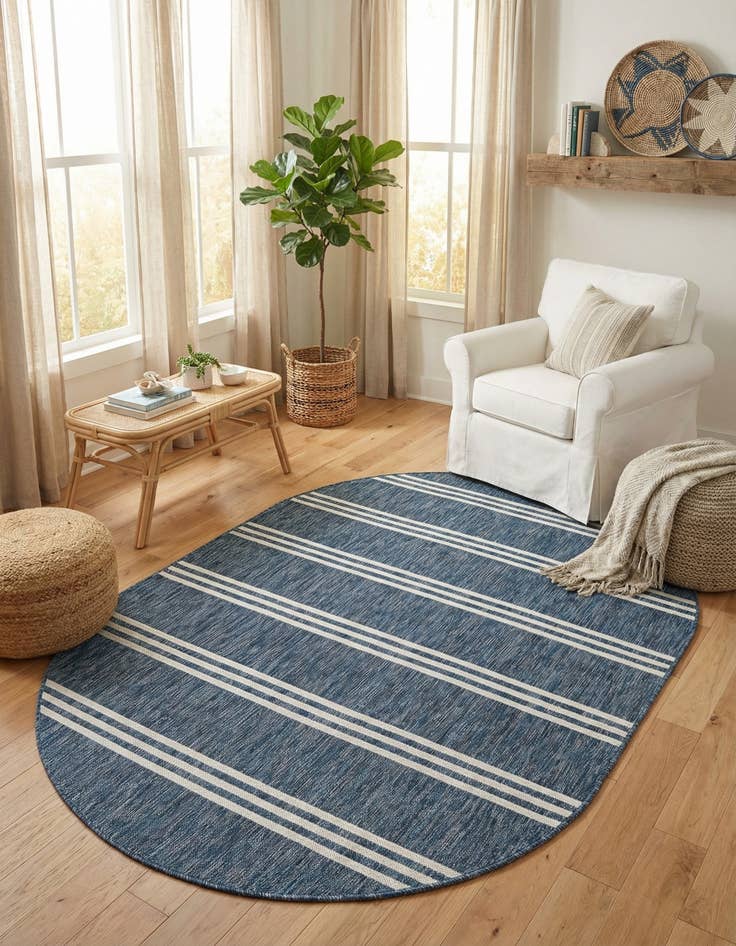 Detail image of 5' 3 x 8'  Washable Jill Zarin Anguilla Indoor / Outdoor Oval Rug