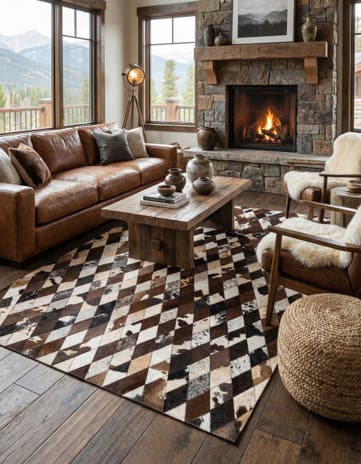 5' 2 x 8' 1 Cowhide Stocks Rug