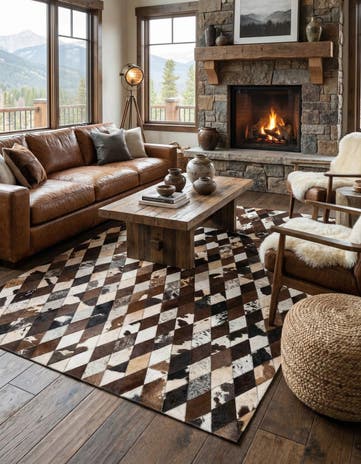 5' 2 x 8' 1 Cowhide Stocks Rug