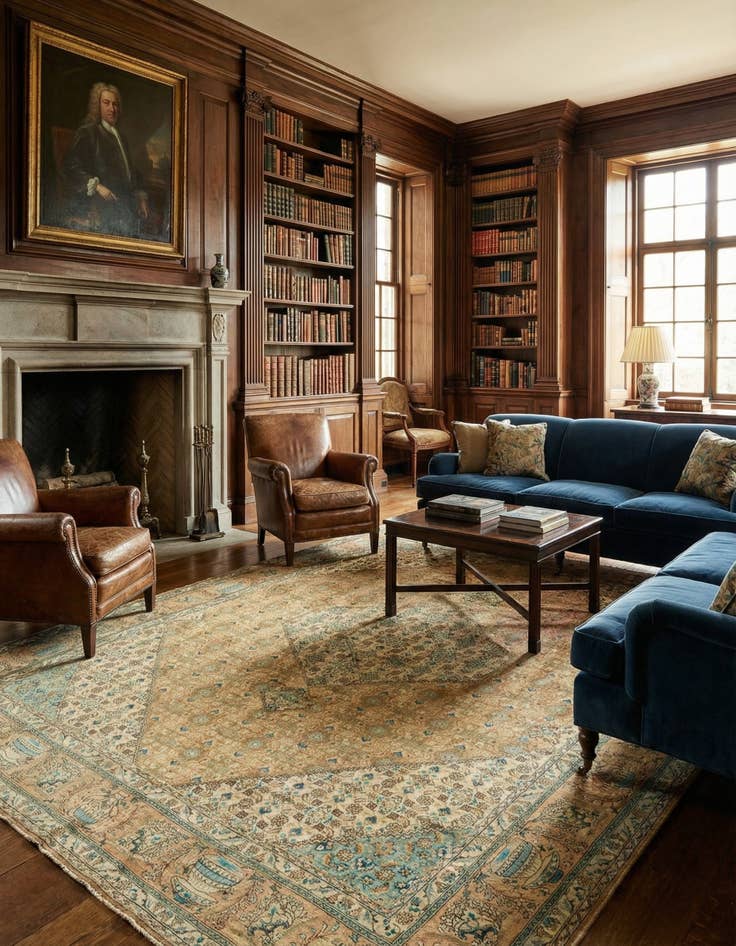 Detail image of  9' 7 x 13'  Hand Knotted Tabriz Persian Wool Rug