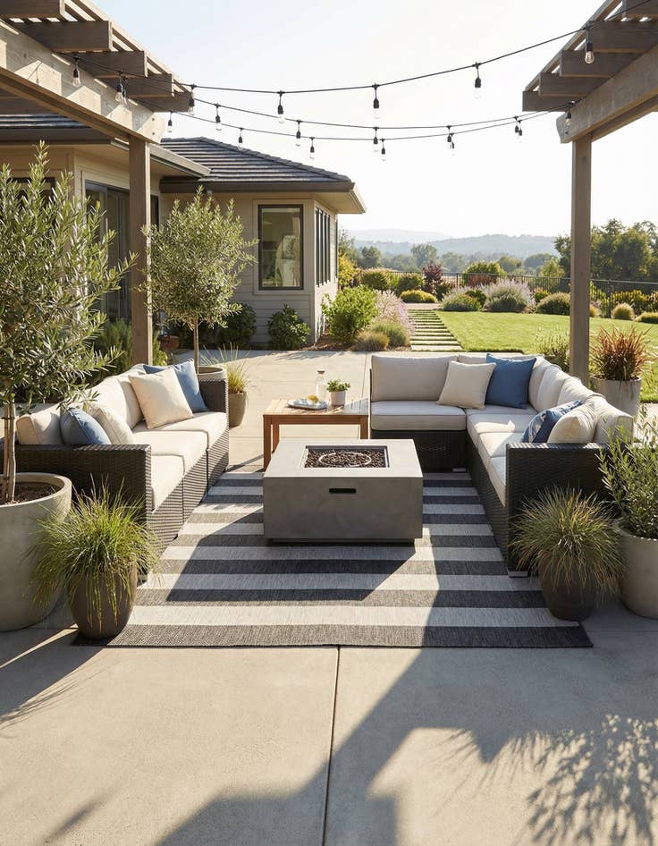 Detail image of 7' 10 x 10'  Washable Striped Indoor / Outdoor Rug