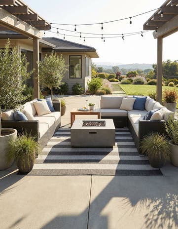 7' 10 x 10' Easy-Clean Ribbon Indoor / Outdoor Rug