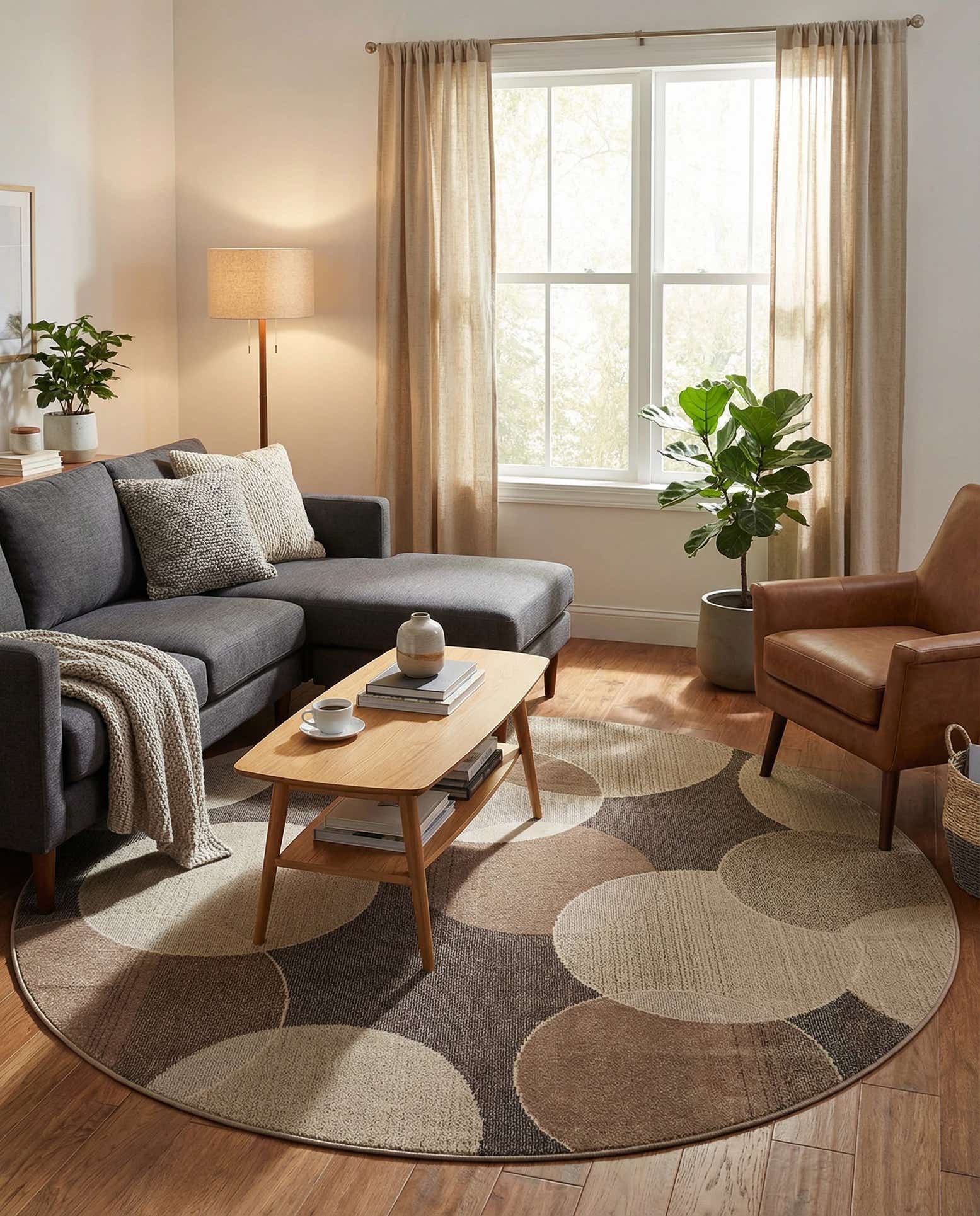 8' x 8' Washable Theia Round Rug