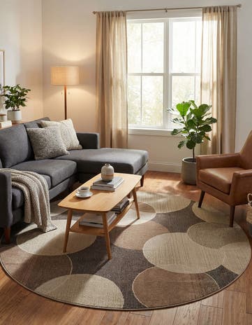 8' x 8' Washable Theia Round Rug