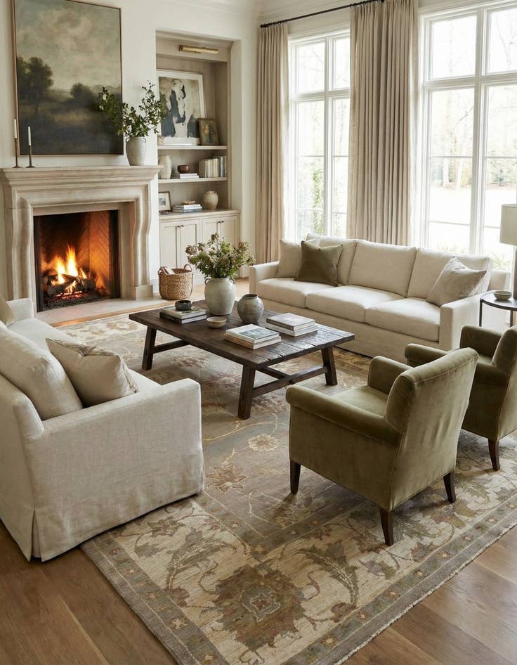 Detail image of 11' 5 x 15' 8 Hand Knotted Oushak Wool Rug