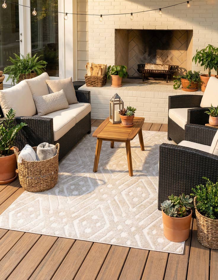 Detail image of 4' x 6'  Washable Sabrina Soto Ella Indoor / Outdoor Rug