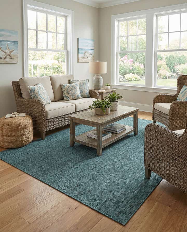 6' x 9' Easy-Clean Solid Indoor / Outdoor Rug