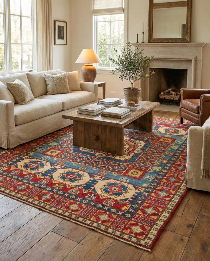 Detail image of 5' 3 x 6' 10 Hand Knotted Kazak Rug