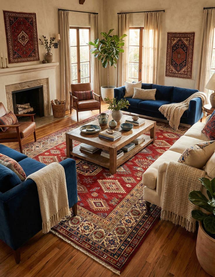 Detail image of 5' 6 x 8' 3 Kazak Wool Rug